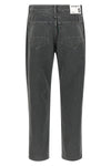 musso cropped bull jeans in used-effect garment-dyed cotton