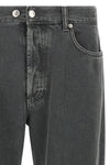 musso cropped bull jeans in used-effect garment-dyed cotton
