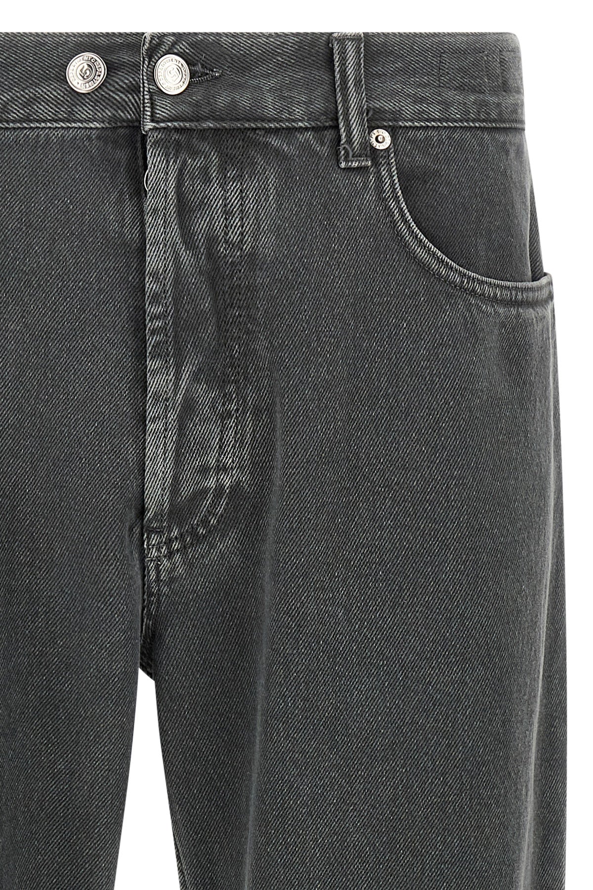 musso cropped bull jeans in used-effect garment-dyed cotton