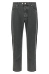 musso cropped bull jeans in used-effect garment-dyed cotton