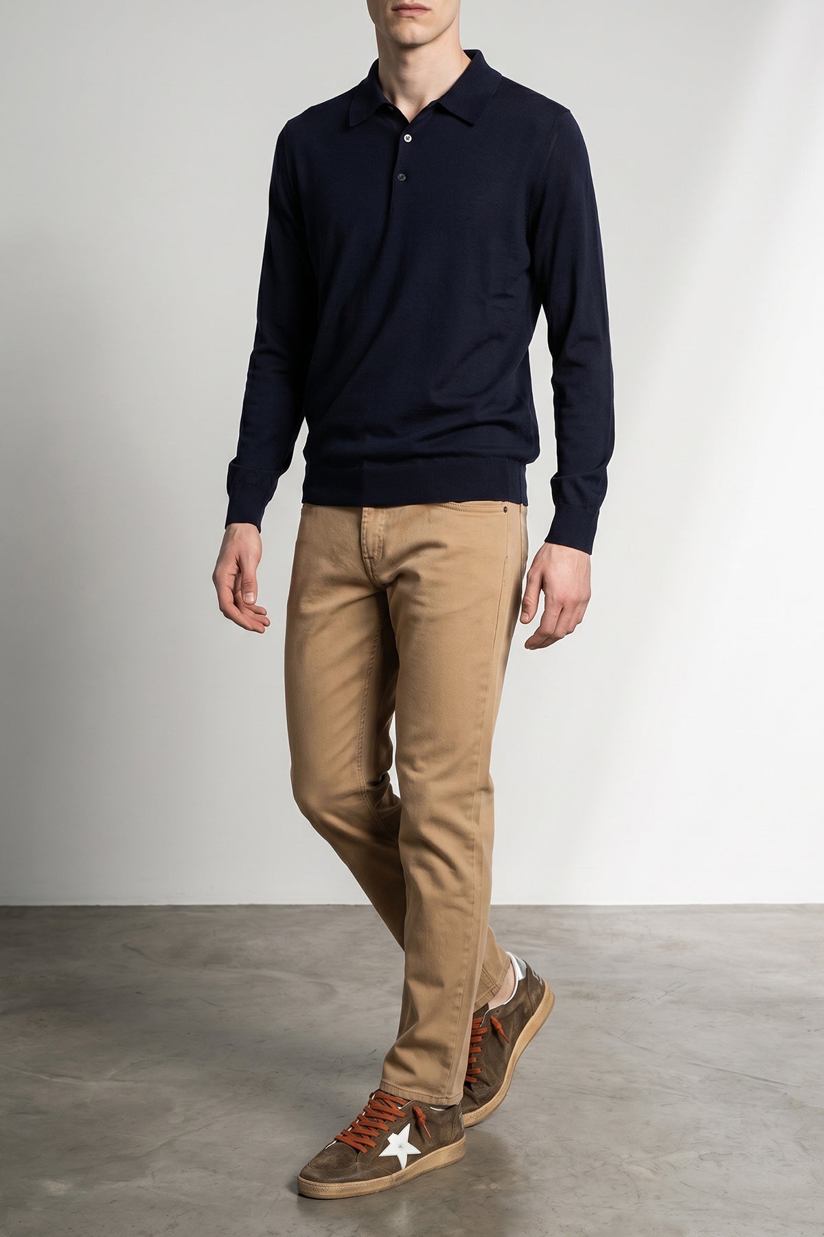 talk garment-dyed cotton denim jeans