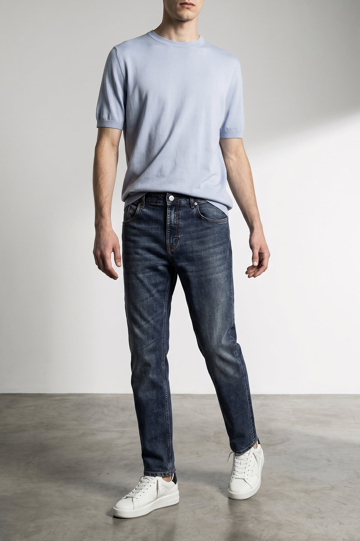 talk stone-washed cotton denim jeans