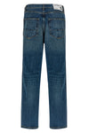 curtis used-effect stone washed cotton denim jeans