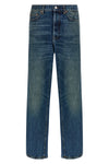 curtis used-effect stone washed cotton denim jeans
