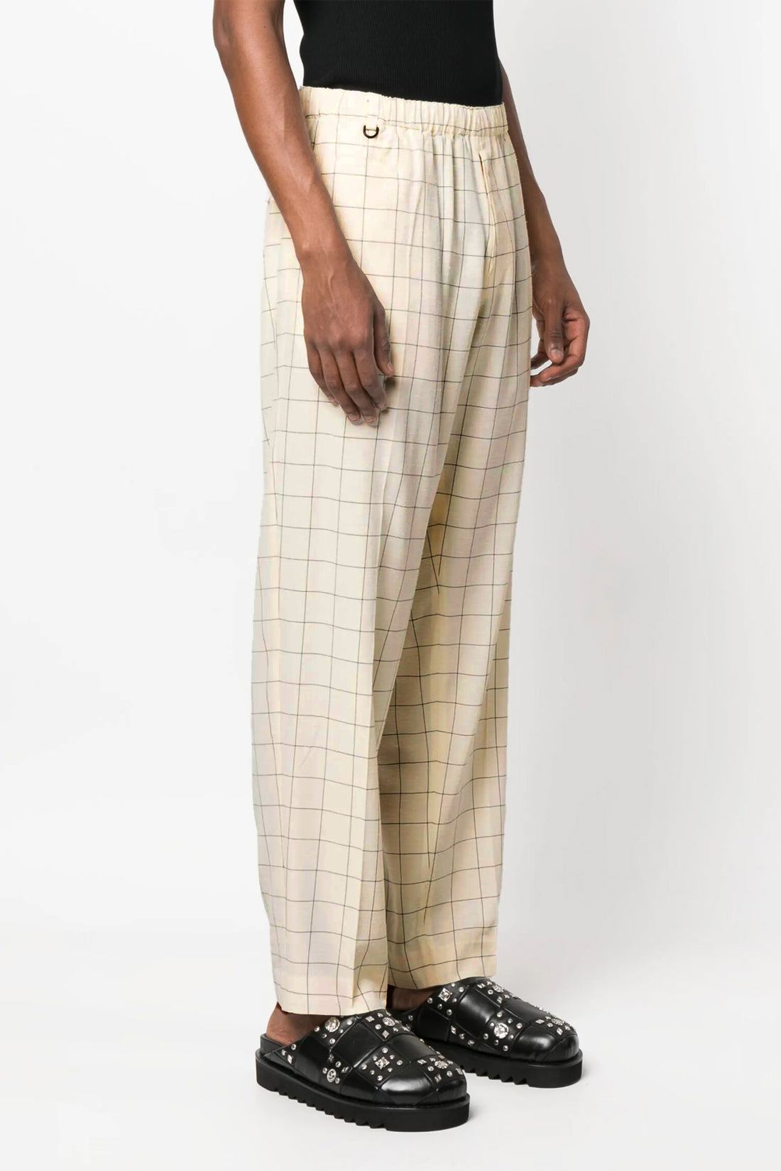 UNDERCOVER 3 all-over checkered pants in rayon blend