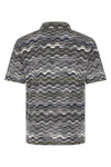 cotton polo shirt knitted zig zag irregular jacquard