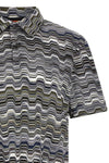 cotton polo shirt knitted zig zag irregular jacquard
