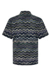 cotton polo shirt knitted zig zag irregular jacquard