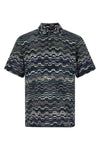 cotton polo shirt knitted zig zag irregular jacquard