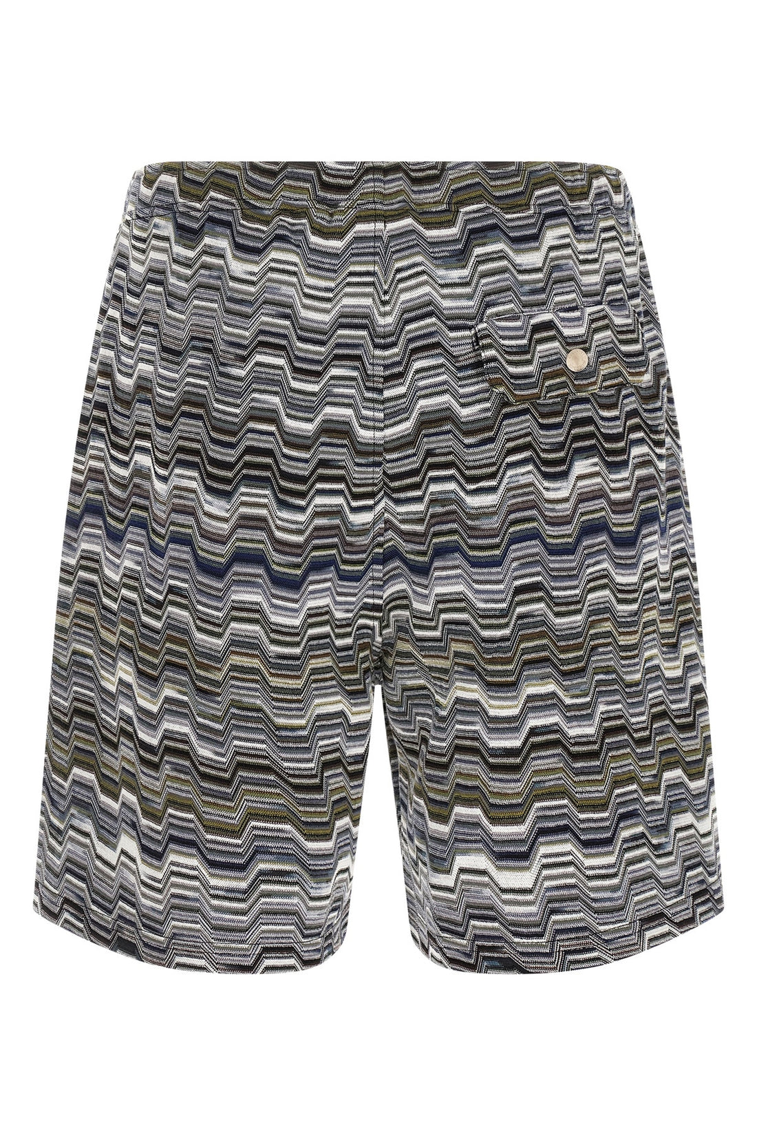 MISSONI XL jacquard irregular zigzag knitted cotton bermuda shorts