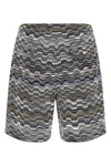 jacquard irregular zigzag knitted cotton bermuda shorts