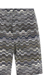 jacquard irregular zigzag knitted cotton bermuda shorts