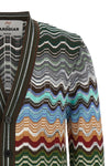 cardigan in cotton and viscose chevron