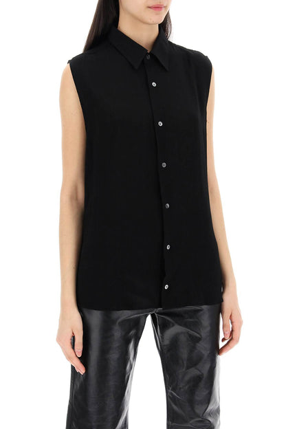 textured voile sleeveless shirt