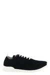 running textured fabric lace up sneakers