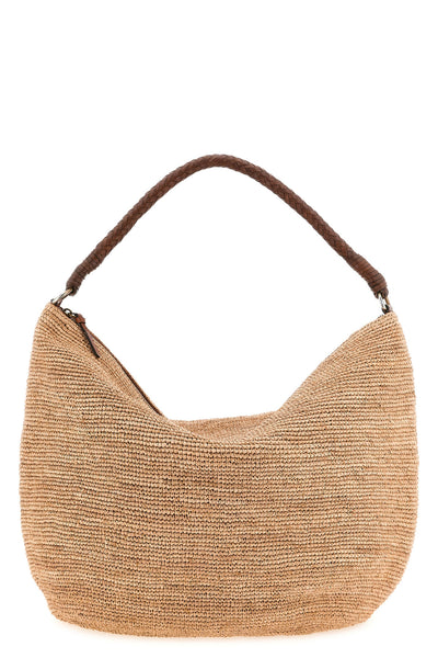utopia shoulder bag in crocheted natural raffia