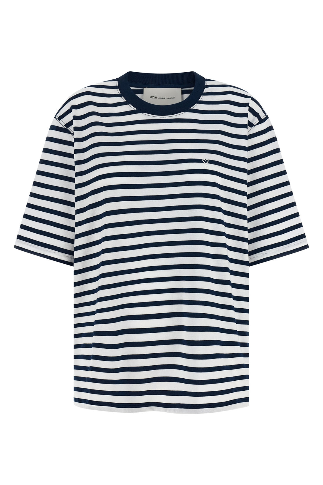 AMI PARIS M marinière cotton crew neck t-shirt