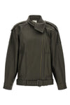 the vince biker jacket redefines the codes of outerwear through a relaxed silhou