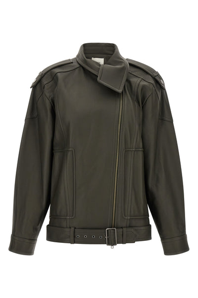the vince biker jacket redefines the codes of outerwear through a relaxed silhou