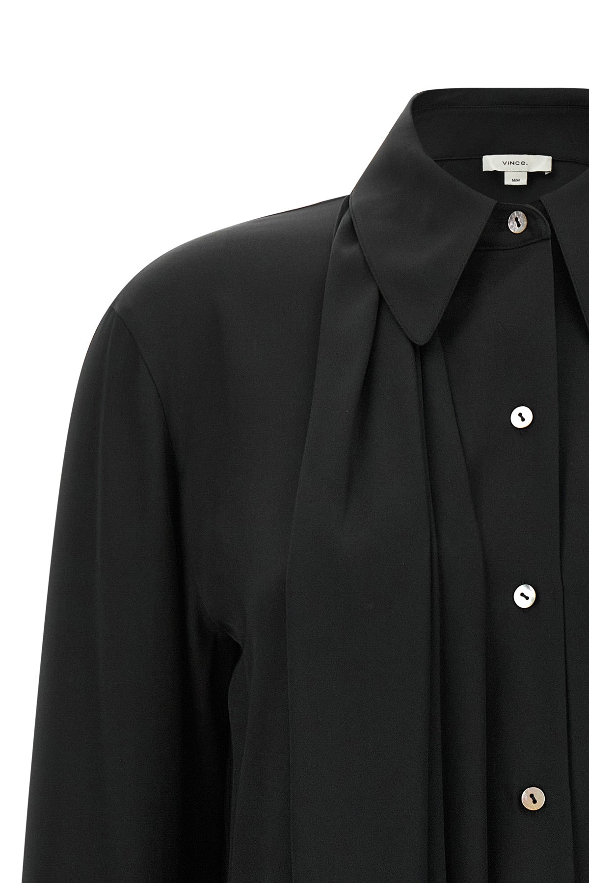 the vince scarf-tie shirt redefines everyday elegance through a fluid silhouet