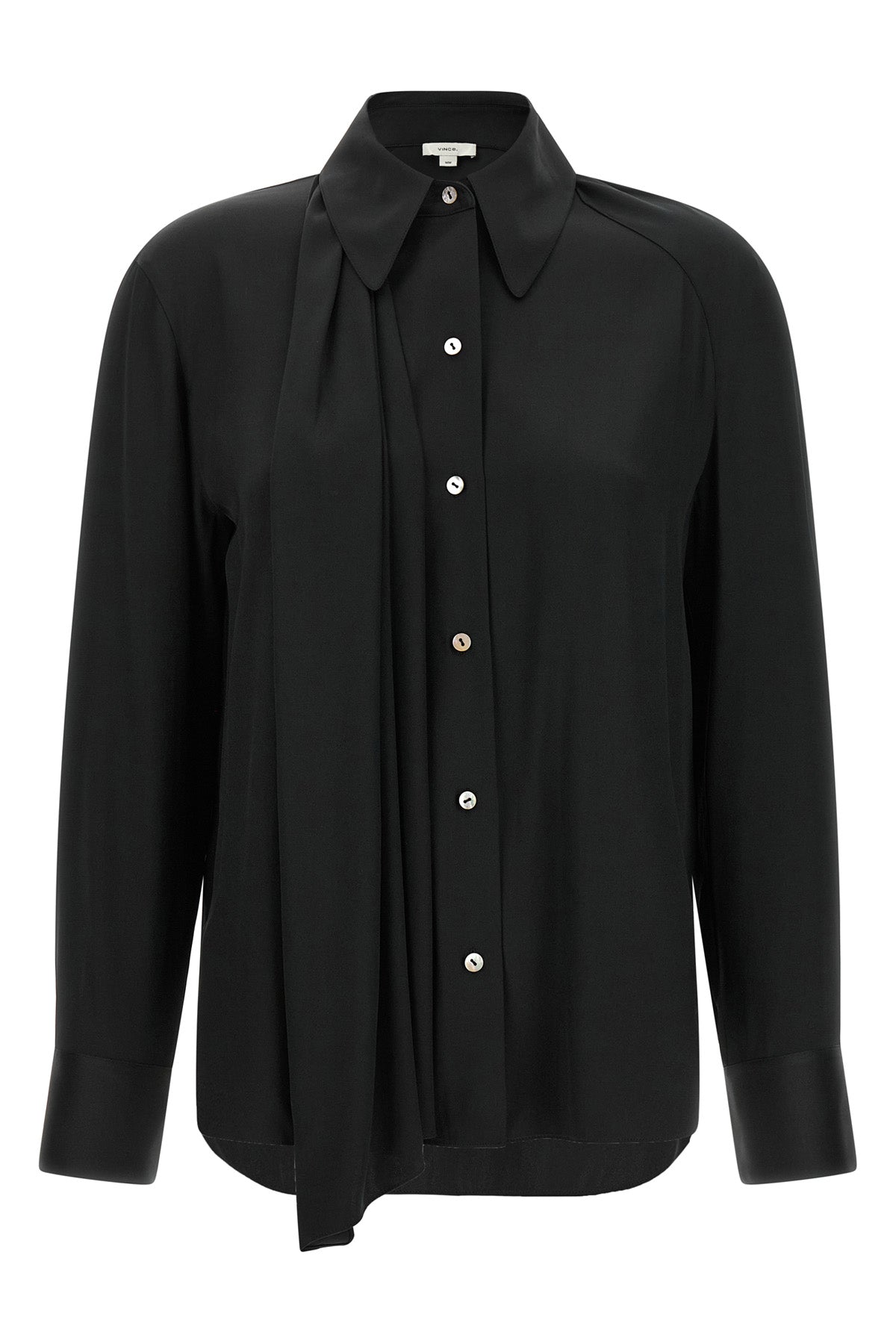 the vince scarf-tie shirt redefines everyday elegance through a fluid silhouet