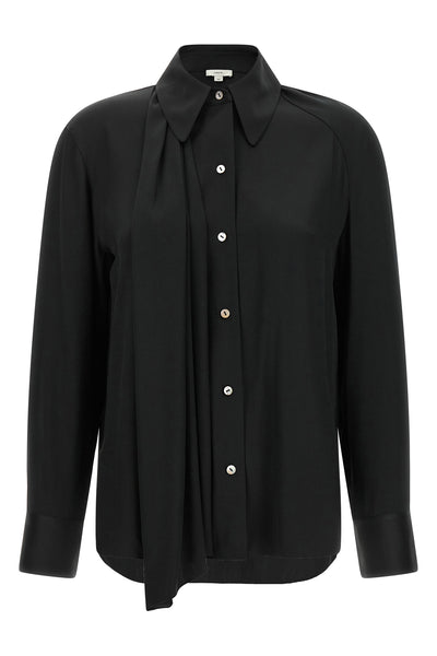 the vince scarf-tie shirt redefines everyday elegance through a fluid silhouet