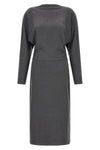 vinces cozy midi dress redefines everyday elegance through a fluid and sophisti