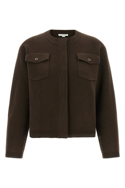 the vince cardigan redefines everyday knitwear through structured volumes and sa
