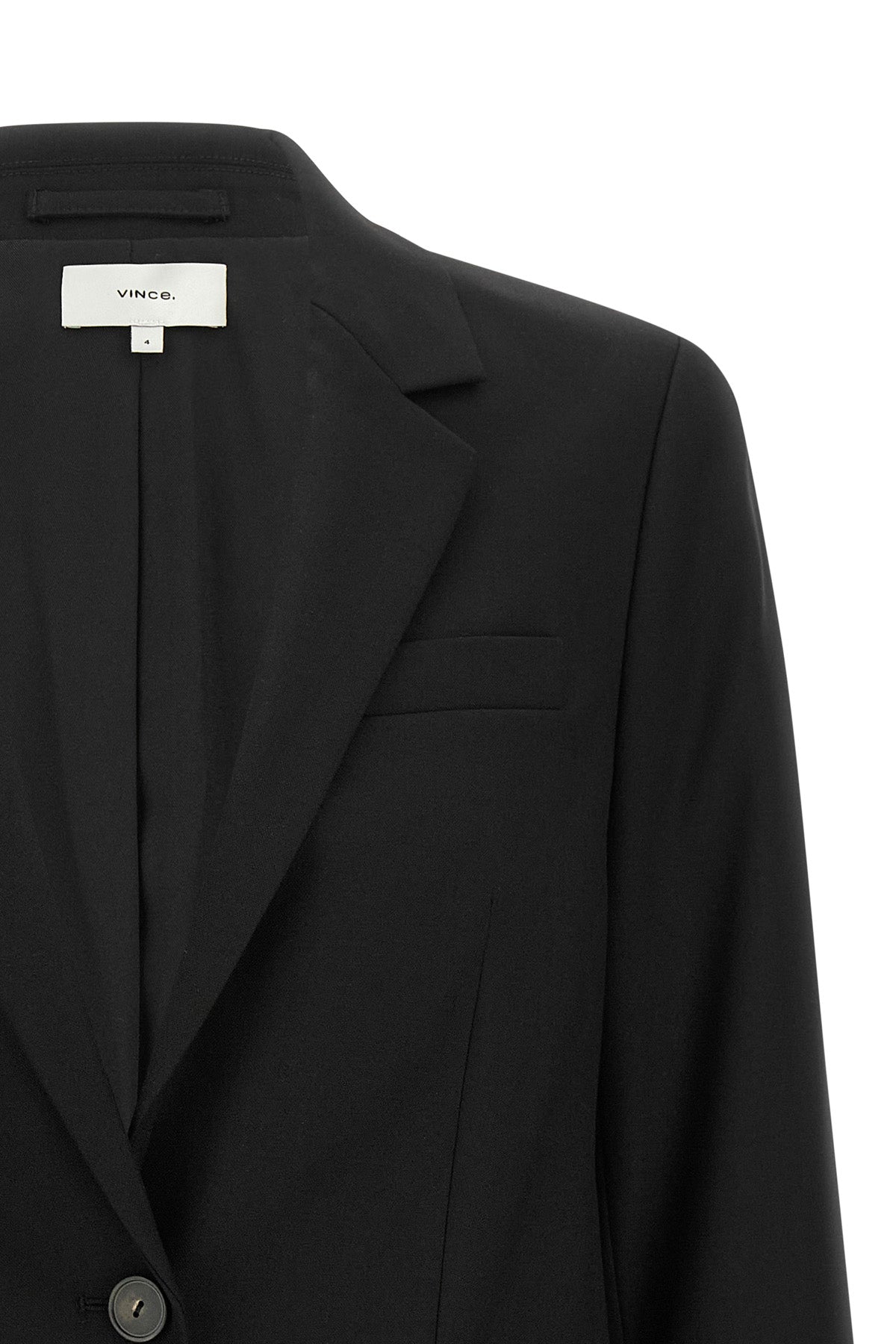 the vince blazer in structured wool blend redefines the codes of contemporary ta
