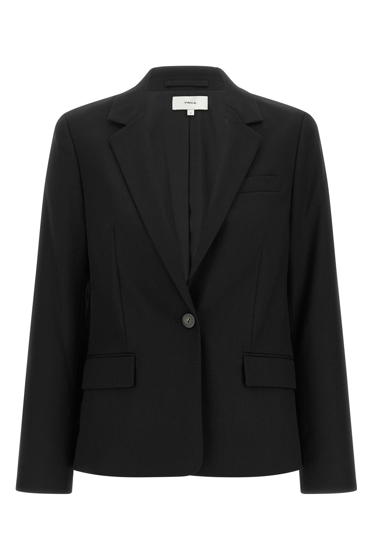 the vince blazer in structured wool blend redefines the codes of contemporary ta