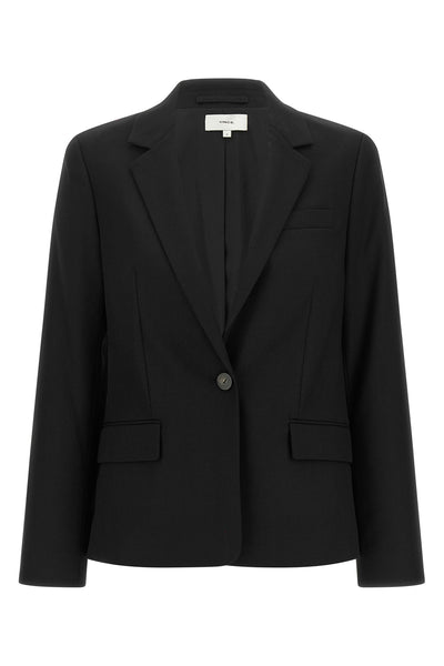 the vince blazer in structured wool blend redefines the codes of contemporary ta