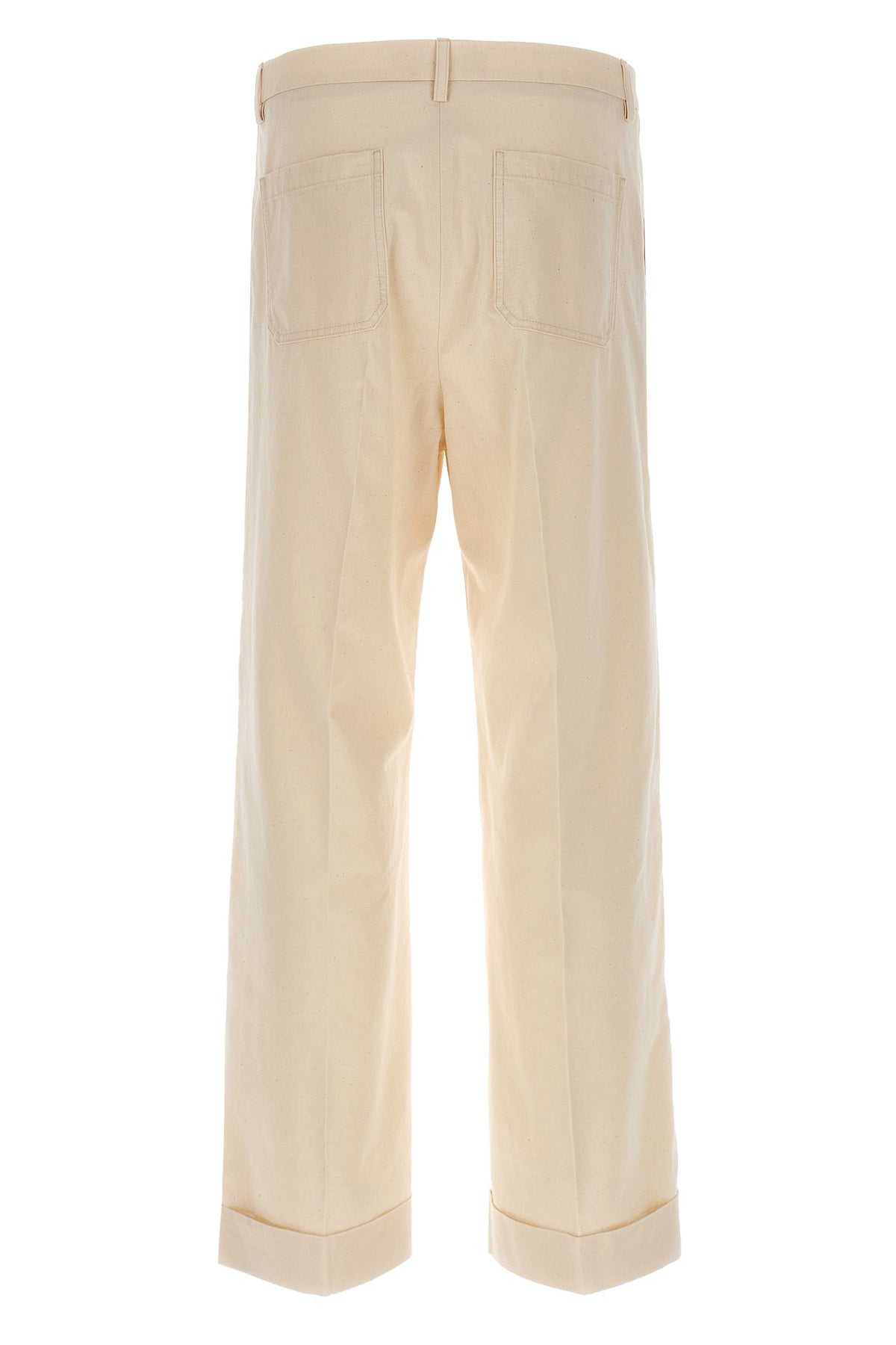 melange cotton trousers