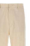melange cotton trousers
