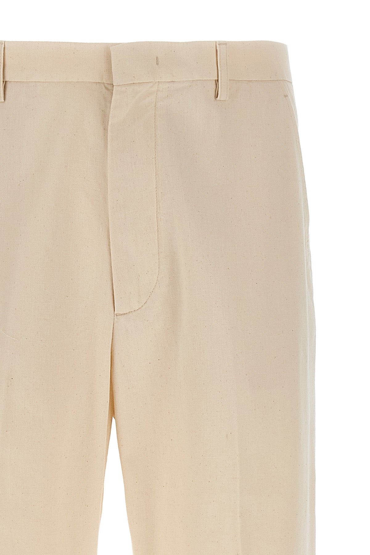 melange cotton trousers