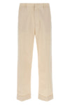 melange cotton trousers