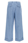 high-waisted cotton denim jeans