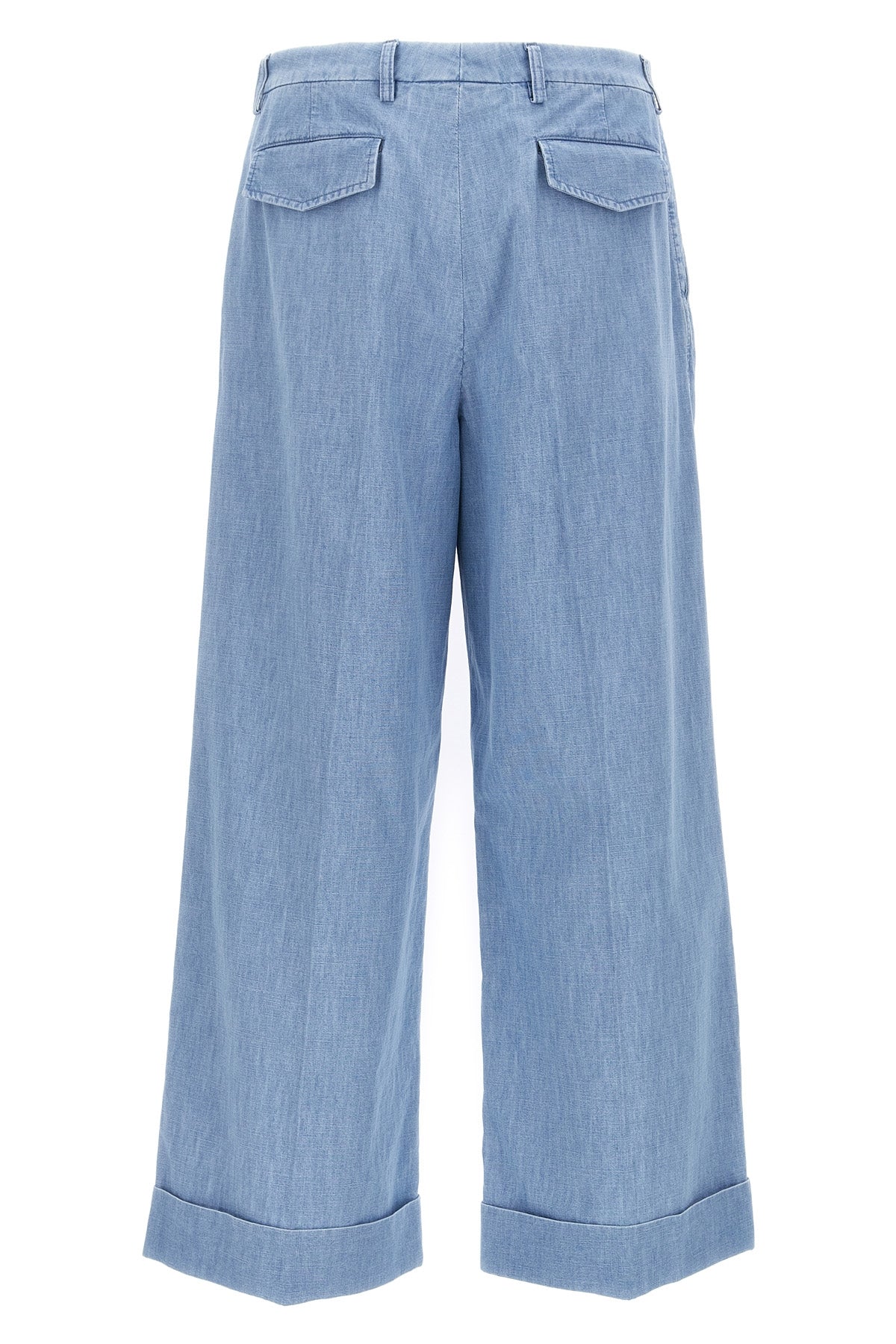 high-waisted cotton denim jeans