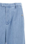 high-waisted cotton denim jeans