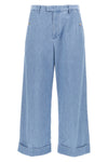 high-waisted cotton denim jeans