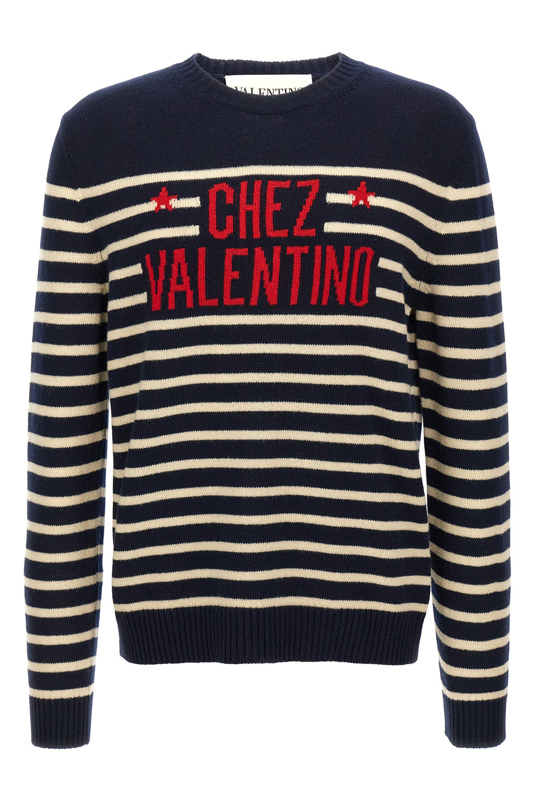 VALENTINO GARAVANI L 7 striped fineness wool sweater