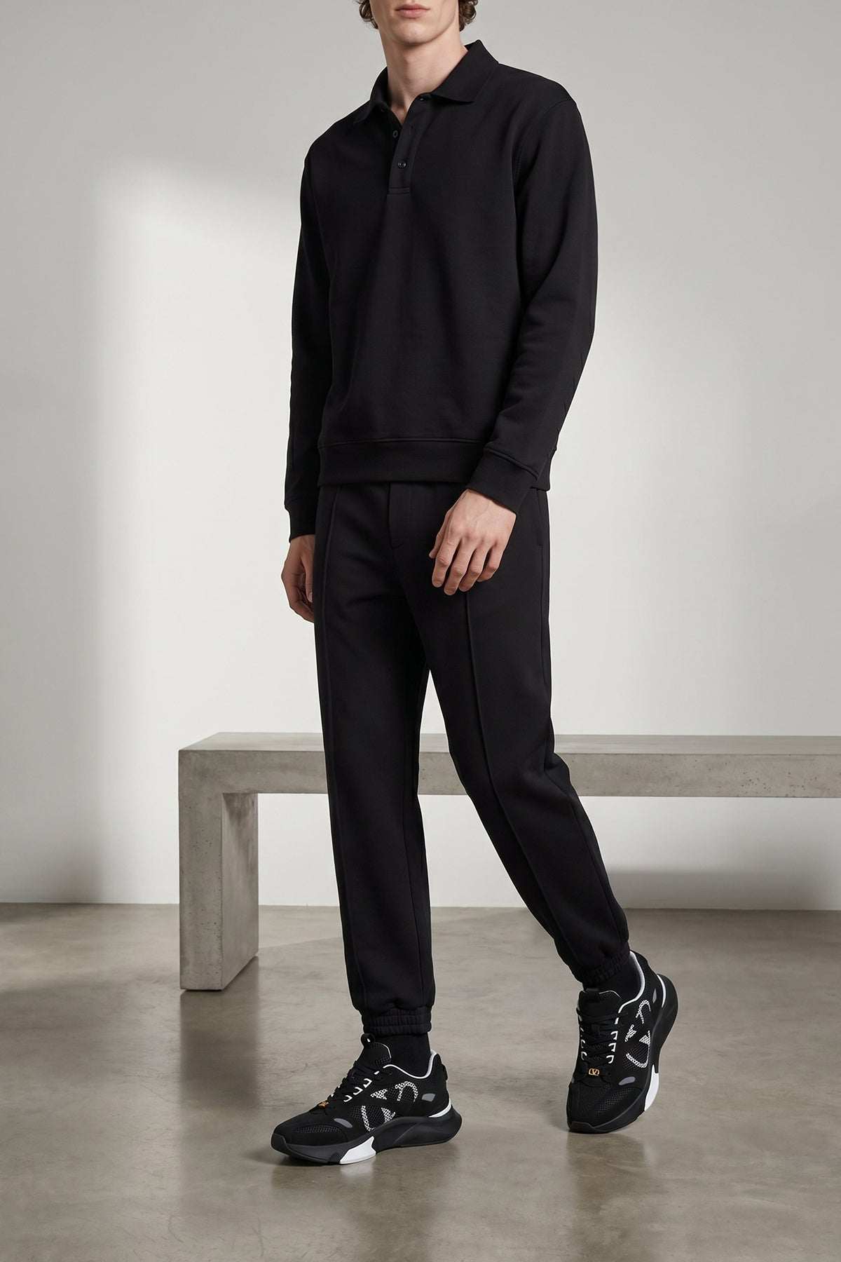 cotton blend fleece pants