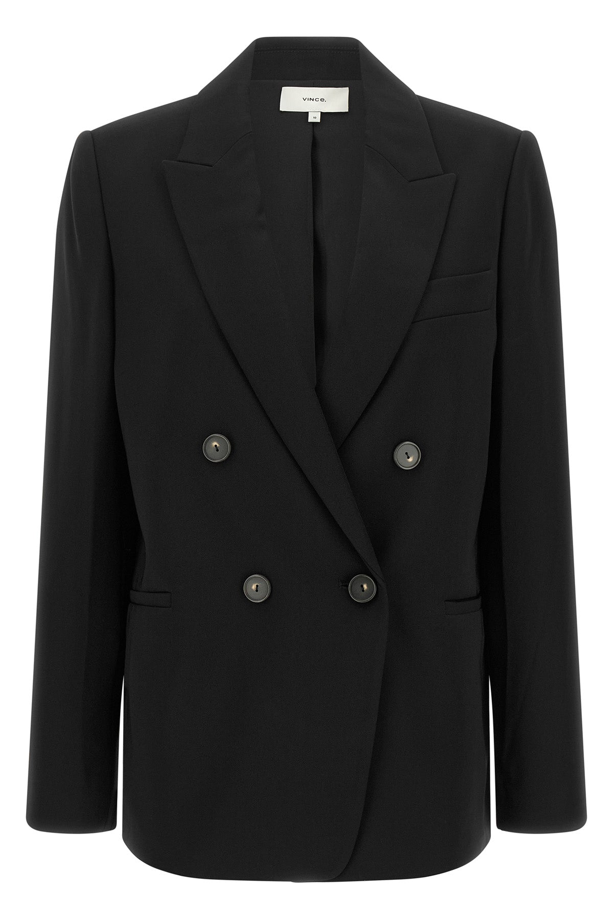 the vince blazer defines a rigorous sartorial silhouette through impeccable cons