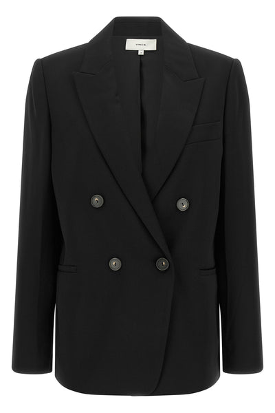 the vince blazer defines a rigorous sartorial silhouette through impeccable cons