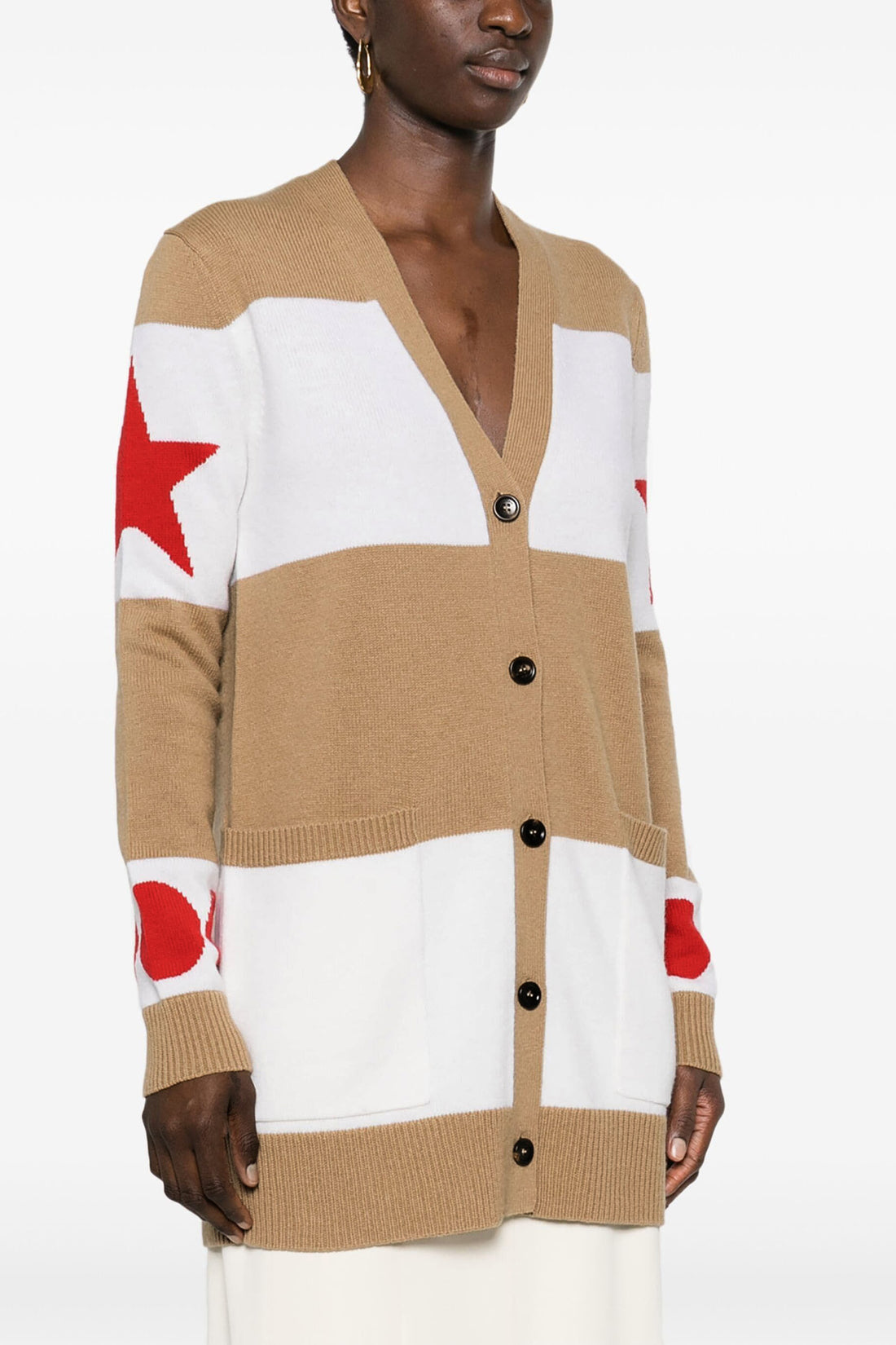 MAX MARA M valido cardigan in wool and cashmere jacquard pattern
