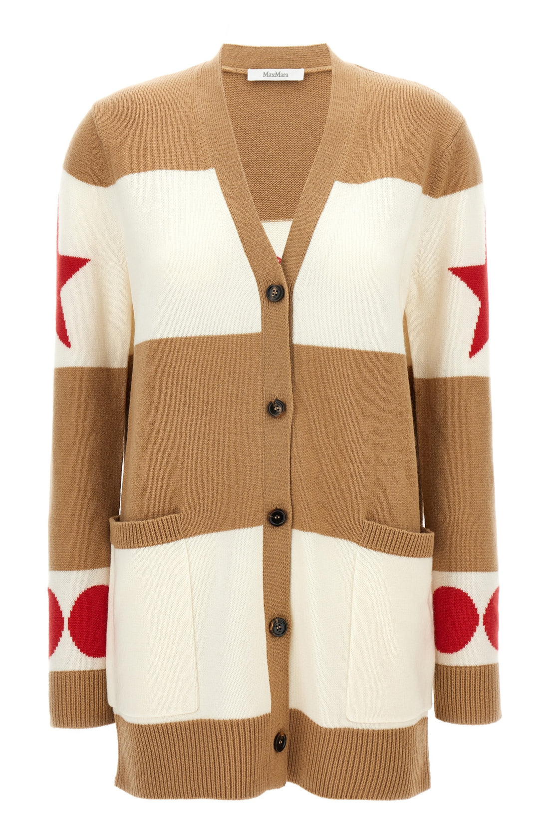 MAX MARA M valido cardigan in wool and cashmere jacquard pattern