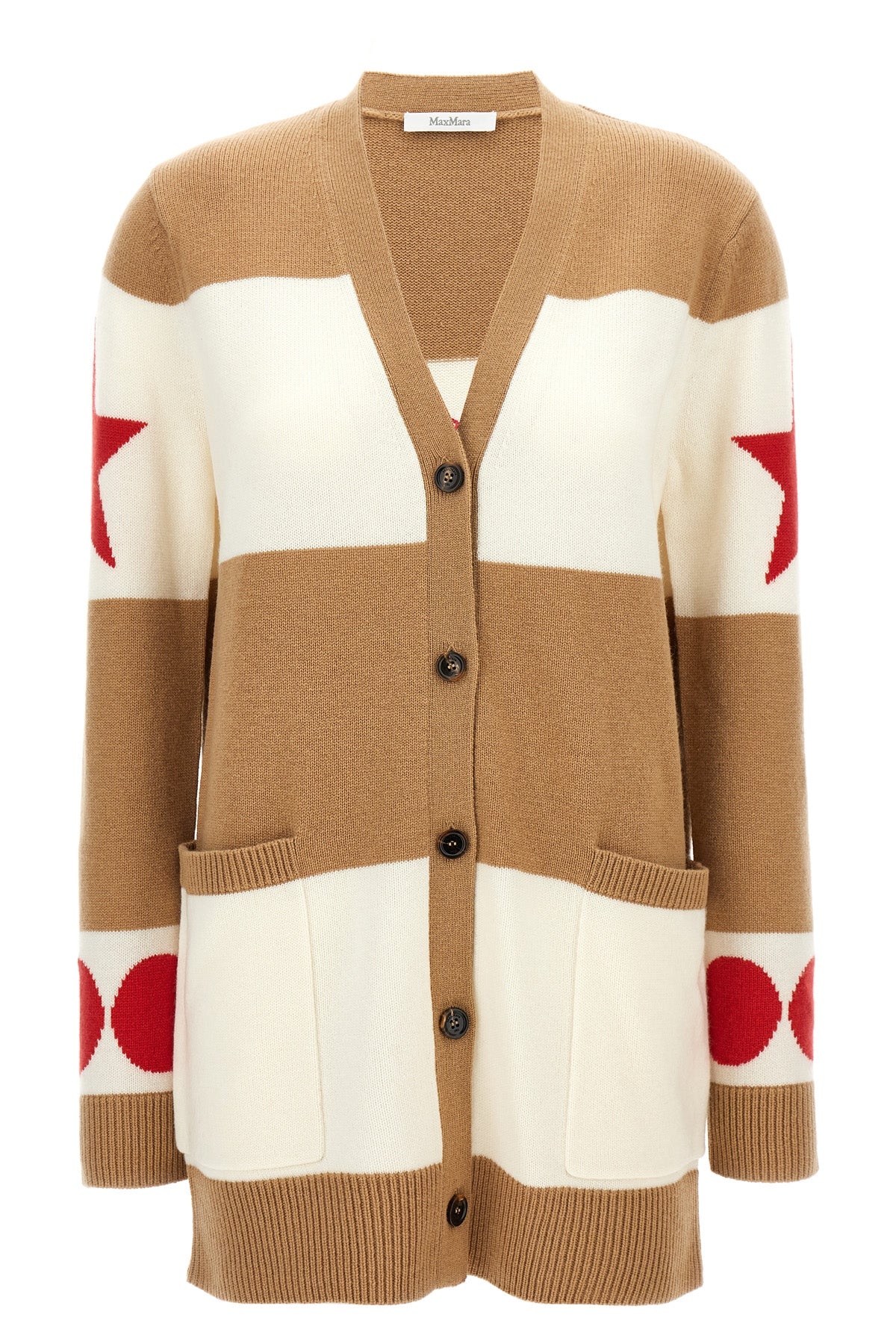 valido cardigan in wool and cashmere jacquard pattern