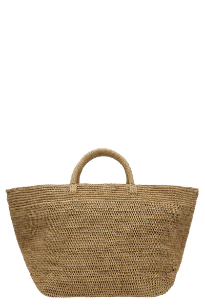 vanilla natural raffia shopping bag