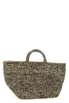 vanilla two-tone natural raffia shopping bag