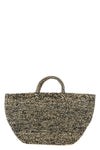 vanilla two-tone natural raffia shopping bag