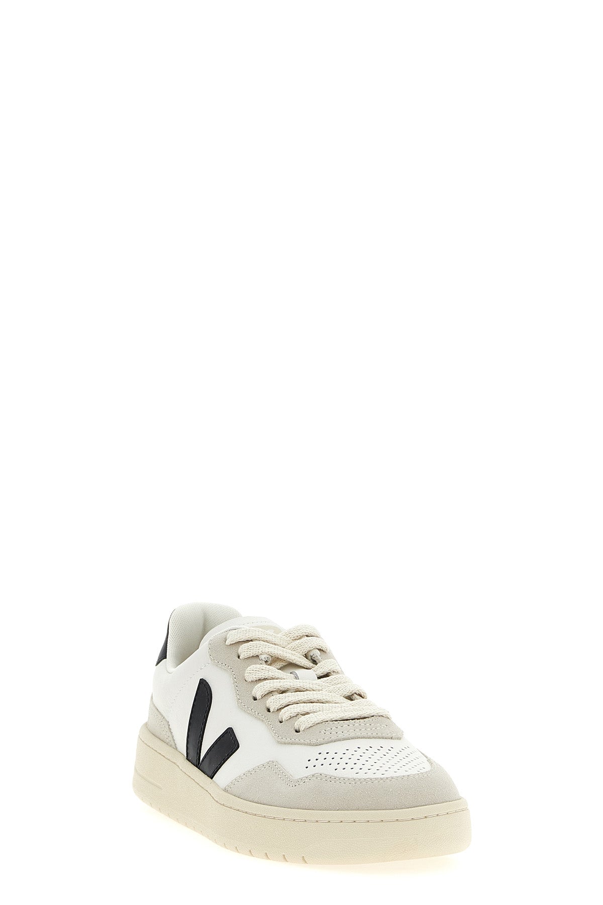 v-90 hammered leather and suede sneakers